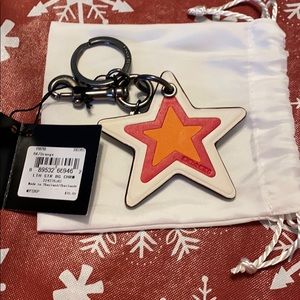 Coach Leather Star Bag Charm/Keychain
